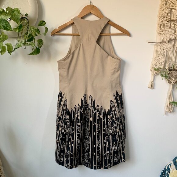 Gap Vena Cava Khaki Sleeveless Haleter Mini Dress Tan Black Beige Bohemian Boho - Picture 2 of 16